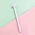 Weißer Gelstift mit rosa Katzenpfote als Dekoration für Schule und Bürobedarf - Weißer Schaft Katzenpfote