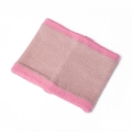Kids color-block knit snood scarf in pink and beige brown with soft wool texture - Neck Warmer Pink and Nude Pink