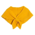Ingwergelber hohlgestrickter Damen-Schulterschal mit gekreuztem Knopfverschluss - 1 Stück / Gelb