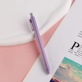 Minimalist purple matte retractable gel pen with ergonomic grip on aesthetic background - Morandi Purple