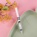 Penna gel a forma di siringa con testo Love Your Life e illustrazione di ragazza - Ama la Vita (Trasparente)