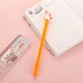Lindo bolígrafo de gel unicornio naranja con figura 3D sobre un fondo rosa - Naranja