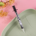 Penna gel creativa a forma di siringa con simpatico cartone animato e scritte di tendenza - Super Carino (Nero)