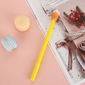 Creatieve gelpen in ijsje-vorm met schattige 3D-bedel en geel lichaam voor kantoor - IJs / Geel