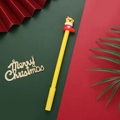 Penna gel creativa natalizia con un orsetto giallo in una calza rossa festiva - Stile Orso Giallo
