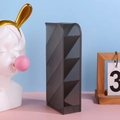 Translucent grey 4-tier slanted desk organizer for stationary storage on desk - Black