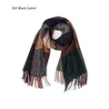 Karierter Fransenschal in Schwarz und Camel mit Blockfarben für Herbst und Winterwärme - Schwarz Kamel (06#)