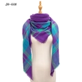 Classic purple and teal plaid scarf with soft tassels on white mannequin bust - Purple (FJ-44#)