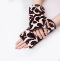 Mitmones de invierno de piel sintética suave con estampado de leopardo marrón - Talla única / Patrón Marrón