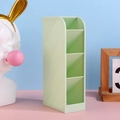 Mint green slanted 4-slot desktop organizer with a matte finish and textured surface - Green