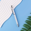 Silver multi-functional stylus ballpoint pen with built-in phone stand holder - Silver