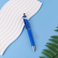 3-in-1 multi-function blue stylus ballpoint pen with built-in phone stand and silver tip - Blue