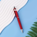 Multifunctional ballpoint pen with red metallic coating and phone stand holder function - Red