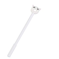 Simpatica penna gel bianca a forma di gatto con punta in silicone per studenti - Gatto bianco