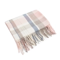 Sciarpa a quadri classica in rosa, azzurro e beige con morbide frange - Quadri Beige Rosa (11#)