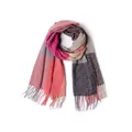 Rosa-grauer karierter Schal mit Fransen, weicher Kaschmir-Touch in Farbe 10# - Rosa-Grau (10#)