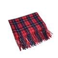 Autumn winter plaid tassel scarf with classic red blue and white checkered pattern - 200X60CM (Including Fringe) / Red Blue Plaid (12#)