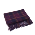 British style checkered scarf with fringes in dark purple and orange plaid pattern - 200x60cm / Purple (13#)