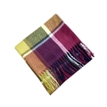 Classic burgundy and yellow plaid scarf with long tassels for autumn and winter - Purple Yellow (17#) / 200X60CM (Including Fringe)