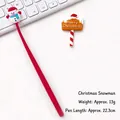 Red Christmas neutral pen with snowman silicone topper and Merry Christmas sign accessory - Snowman
