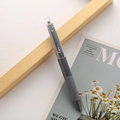 Minimalist dark grey retractable gel pen with ergonomic grip for smooth writing - 0.5mm / Grey Barrel (Black Ink)
