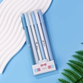 Set de stylos gel bleu et blanc Morandi avec motifs japonais minimalistes et mignons - Boîte Bleue Lot de 6 Stylos / 0.5mm