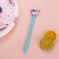 Penna gel unicorno azzurro con decorazione pony 3D per la scuola e l'ufficio - 0.5mm / Blu