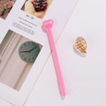 Penna a sfera rosa a forma di cuore con incisione LOVE e punta di scrittura scorrevole - Rosa