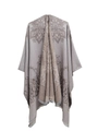 Bohemian jacquard knit shawl with vintage mandala patterns and tassel edge details - 150x130cm / Mandala Khaki (SH3-03)