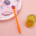 Stylo gel Halloween orange avec décorations de citrouille et chauve-souris violette - Citrouille Chauve-Souris