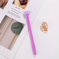 Cute purple heart-shaped gel pen with LOVE lettering for school and office supplies - Purple