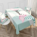 Tropisch tafelkleed met flamingo's en mintgroene geometrische patronen met kussenhoezen - 40x70cm / Tropische Stijl Flamingo (ZB017-3)