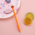 Stylo neutre Halloween avec corps orange et ours blanc portant un masque de citrouille - Citrouille Ours
