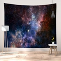 Nordic wall tapestry with galaxy starry nebula print for modern bedroom home decor - Brushed Fabric - Small / Colorful Nebula (CGT060-2)