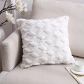 Funda de cojín blanca de piel sintética con suave textura de nido de abeja - Funda de Almohada Individual (Sin Relleno) / White Diamond Lattice