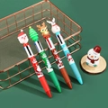 Christmas 4-color ballpoint pens with Santa and snowman toppers in a festive set - Christmas 4-Color Style 3