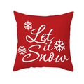 Federa natalizia rossa con scritta Let it Snow e fiocchi di neve su sfondo bianco - Stile Fiocco di Neve con Testo Bianco su Sfondo Rosso (TPR406-4)