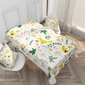 Nordische Tischdecke aus Baumwolle und Leinen mit gelbem Fuchs und grünem Blattmuster - Wald-Fuchs (ZB029-2) / 40*70cm