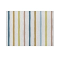 Mantel individual de lino con rayas verticales geométricas en azul, amarillo y rosa - 32x21cm (Algodón y Lino) / Estilo CD088-1