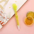 Creative fluorescent yellow skeleton hand ballpoint pen with skull bone design for students - Open Hand Gesture / Green
