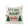 Federa natalizia decorativa in poliestere con stampe Let it snow e Winter Wonderland - 45x45CM (Senza Interno) / Stile Elementi Natalizi e Fiocchi (JYM136-4)
