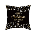 Weihnachts-Kissenbezug mit schwarz-goldenen Rentier- und Schneeflocken-Motiven - Tpr411-4 / 45x45 Quadrat (Ohne Füllung)