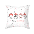 Christmas cushion cover with cute cartoon cats and Merry Christmas slogan on white fabric - Cartoon Cat Pattern (TPR418-1)