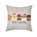 Christmas dog pillow cover with festive knitted snowflake pattern and Merry Christmas text - Christmas Dog Pattern (TPR418-2)