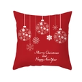Red Christmas pillowcase with white ornaments and Merry Christmas typography - Hanging Balls and Snowflakes Red Style (TPR406-6)