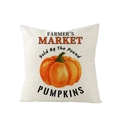 Polyester Thanksgiving pillow cover with orange pumpkin Farmer's Market design - 45x45cm / Pumpkin Farm Style (JYM130-5)