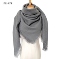 Dark grey large faux cashmere scarf with fringe details on a white mannequin - 140x140cm / 47 Solid Gray