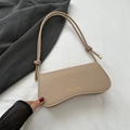 Sac bandoulière demi-lune kaki avec motif crocodile et détails de nœuds élégants - Kaki