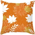 Autumn maple leaf pillow case with orange background and golden glitter patterns - Orange Golden Autumn Leaves (TPR402-13)