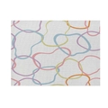 Linen placemat with colorful abstract geometric patterns and woven texture finish - 32x21cm (Waterproof Poly-Linen) / Style CD088-9